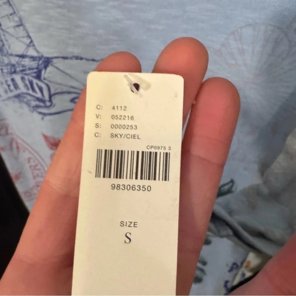 Anthropologie Pilcro Stamp Printed Tee in Sky Blue Motif, NWT - Picture 8 of 8